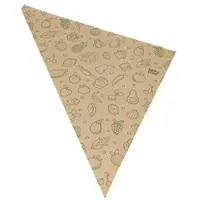 Papstar 1000 Spitztüten, Kraftpapier braun "Fruits & Vegs" 1000 g - 48 x 34 x 34 cm