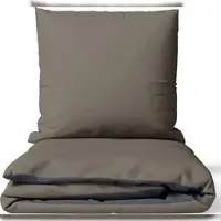 Leonado vicenti Satin Bettwäsche 200x200 cm 100% Baumwolle Braun Luxus Set Uni Wendeseite Anthrazit Kissenbezug 80x80 cm Reißverschluss