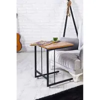 Optimus Beistelltisch C-Form Laptoptisch aus Holz 40x44x55 cm Pijnboom