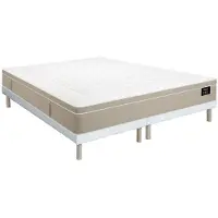 Vente-unique Bett-Set 180 x 200 cm, Polsterbett + Hybridmatratze mit 7-Zonen-Taschenfedern und Gel-Schaum, Höhe 28 cm - CIREVA von YSMÉE