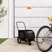Prolenta Maison Exclusive - Fahrradanhänger Hunde Schwarz Oxford-Gewebe und Eisen