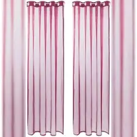 Bestlivings Dekoschal Noella Ösen Voile 2er Pack 140 x 175cm bordeaux - beere