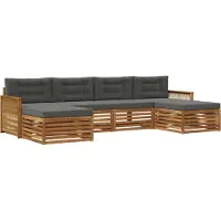 vidaXL Sofagarnituren mit Kissen 6 pcs Massivholz Akazie