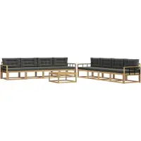 vidaXL Outdoor-Sofagarnitur 9 stk. Weiß und Anthrazit Polyester