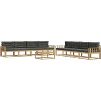 vidaXL Outdoor-Sofagarnitur 9 stk. Weiß und Anthrazit Polyester