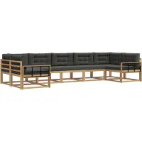 vidaXL Outdoor-Sofagarnitur 7 stk. Weiß und Anthrazit