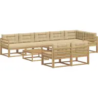 vidaXL Outdoor-Sofagarnitur 9 pcs Weiß und Beige 79 x 79 x 37 cm