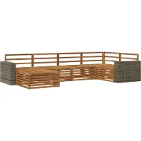 vidaXL Outdoor-Sofagarnitur 6 stk. Natur