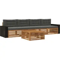 vidaXL Outdoor-Sofagarnitur 5 stk. Natur und Anthrazit