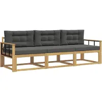 vidaXL Outdoor-Sofagarnitur 3 pcs Weiß und Anthrazit Polyester