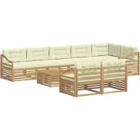 vidaXL Outdoor-Sofagarnitur 9 Stk. Weiß und Creme