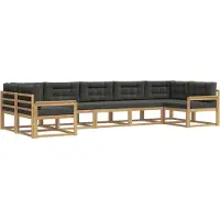 vidaXL Outdoor-Sofagarnitur mit Kissen 7 pcs Weiß und Anthrazit