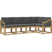 vidaXL Outdoor-Sofagarnitur mit Kissen 5 pcs Weiß und Anthrazit