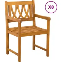 vidaXL Gartenstühle 8 Stk. Natur Massives Akazienholz