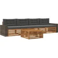 vidaXL Outdoor-Sofagarnitur 5 stk. Natur und Anthrazit