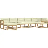 vidaXL Outdoor-Sofagarnitur 7 Stk. Weiß und Creme