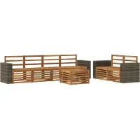 vidaXL Outdoor-Sofagarnitur 7 stk. Natur Massivholz Akazie
