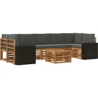 vidaXL Outdoor-Sofagarnitur 8 Stk. Natur und Anthrazit