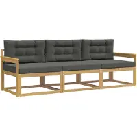 vidaXL Outdoor-Sofagarnitur 3 Stk. Weiß und Anthrazit Polyester