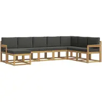 vidaXL Outdoor-Sofagarnitur 8 stk. Weiß und Anthrazit