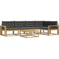 vidaXL Outdoor-Sofagarnitur 6 Stk. Weiß und Anthrazit Polyester