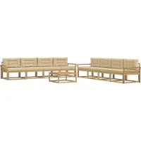 vidaXL Outdoor-Sofagarnitur 9 pcs Weiß und Beige 79 x 79 x 37 cm