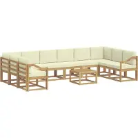 vidaXL Outdoor-Sofagarnitur 11 stk. Weiß und Creme