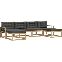 vidaXL Outdoor-Sofagarnitur 6 Stk. Weiß und Anthrazit