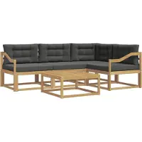 vidaXL Outdoor-Sofagarnitur 5 Stk. Weiß und Anthrazit Polyester