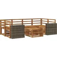 vidaXL Outdoor-Sofagarnitur 7 Stk. Natur Massivholz Akazie