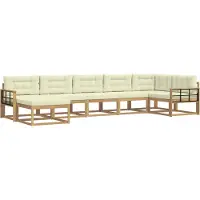 vidaXL Outdoor-Sofagarnitur mit Kissen 7 pcs Weiß und Creme