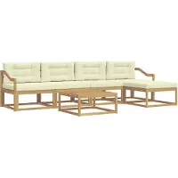 vidaXL Outdoor-Sofagarnitur 6 pcs Weiß und Creme 79 x 79 x 37 cm