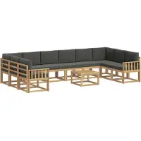 vidaXL Outdoor-Sofagarnitur 11 Stk. Weiß und Anthrazit