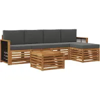 vidaXL Outdoor-Sofagarnitur 6 Stk. Natur und Anthrazit