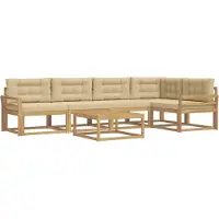 vidaXL Outdoor-Sofagarnitur 6 pcs Weiß und Beige 79 x 79 x 37 cm