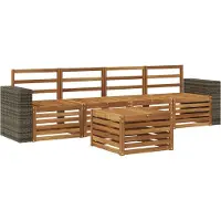 vidaXL Outdoor-Sofagarnitur 5 stk. Natur Massivholz Akazie