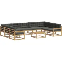 vidaXL Outdoor-Sofagarnitur mit Kissen 10 pcs Weiß und Anthrazit