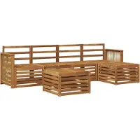 vidaXL Outdoor-Sofagarnitur 6 pcs Natur