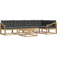 vidaXL Outdoor-Sofagarnitur 6 stk. Weiß und Anthrazit Polyester