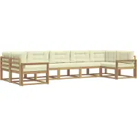 vidaXL Outdoor-Sofagarnitur 7 stk. Weiß und Creme