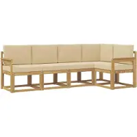 vidaXL Outdoor-Sofagarnitur 5 stk. Weiß und Beige