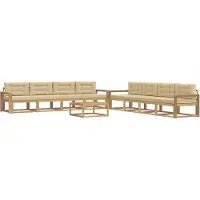 vidaXL Outdoor-Sofagarnitur 9 pcs Weiß und Beige 79 x 79 x 37 cm
