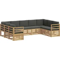 vidaXL Outdoor-Sofagarnitur 9 stk. Weiß und Anthrazit Polyester