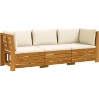 vidaXL Outdoor-Sofagarnitur mit Kissen 3 Stück Braun Massivholz Akazie