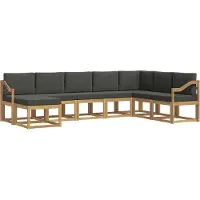 vidaXL Outdoor-Sofagarnitur 8 stk. Weiß und Anthrazit