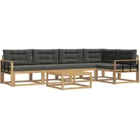 vidaXL Outdoor-Sofagarnitur 6 stk. Weiß und Anthrazit Polyester