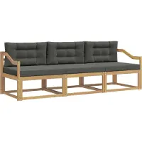 vidaXL Outdoor-Sofagarnitur 3 Stk. Weiß und Anthrazit Polyester