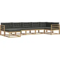 vidaXL Outdoor-Sofagarnitur mit Kissen 7 pcs Weiß und Anthrazit