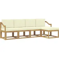 vidaXL Outdoor-Sofagarnitur 5 stk. Weiß und Creme