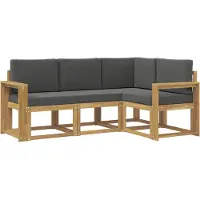 vidaXL Outdoor-Sofagarnitur 4 stk. Weiß und Anthrazit
